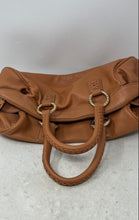 Load image into Gallery viewer, Antonio Melani Womens Brown Pebbled Leather Double Handle Zip Top Shoulder Bag