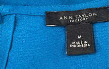 Load image into Gallery viewer, Ann Taylor Womens Blue Long Sleeve Round Neck Regular Fit Blouse Top Size M