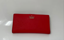 Load image into Gallery viewer, Kate Spade New York Womens Red Card Holder Outer Pocket Small Bi-Fold Wallet