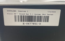 Load image into Gallery viewer, Vizio SB3651-E6 36'' Sound Bar 5.1 System Subwoofer Not Tested Needs Power Cable