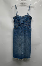 Load image into Gallery viewer, Zara Womens Blue Denim Spaghetti Strap Sleeveless Sheath Dress Size Small