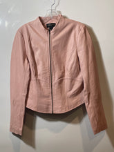 Load image into Gallery viewer, Bagatelle Womens Pink Leather Collarless Long Sleeve Full-Zip Jacket Size 6