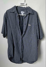 Load image into Gallery viewer, Calvin Klein Mens Blue Plaid Short Sleeve Chest Pocket Button-Up Shirt Size L