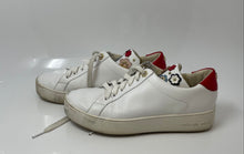 Load image into Gallery viewer, Michael Kors Womens Mindy White Red Leather Lace-Up Sneaker Shoes Size 8M