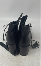 Load image into Gallery viewer, Charles David Womens Black Leather Square Toe Lace-Up Ankle Biker Boots Size 6