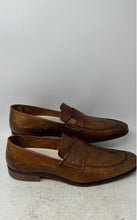 Load image into Gallery viewer, Bacco Bucci Mens Brown Leather Perforated Slip-On Penny Loafer Shoes Size 13
