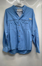 Load image into Gallery viewer, Columbia Mens Blue Long Sleeve Front Pockets Button-Up Shirt Size Small