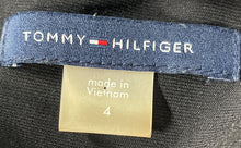 Load image into Gallery viewer, Tommy Hilfiger Womens Black Cold Shoulder Sleeve Round Neck Zip Shift Dress Sz 4
