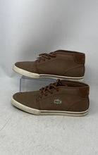 Load image into Gallery viewer, Lacoste Mens Ampthill 119 1 Brown Leather Lace-Up Mid Top Sneaker Shoes Size 10