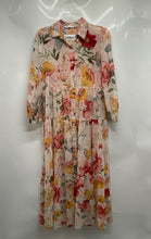 Load image into Gallery viewer, Zara Womens Multicolor Floral Long Sleeve Collared Button-Front Shirt Dress XS