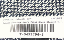 Load image into Gallery viewer, Armani Exchange Mens White Black Geometric Short Sleeve Button-Up Shirt Size L