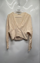 Load image into Gallery viewer, Zara Womens Beige Long Sleeve V-Neck Smocked Back Blouse Top Size XS