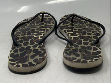 Load image into Gallery viewer, Authentic Tory Burch Womens Black Leopard Print Flip Flop Sandals Size 9 M Worn