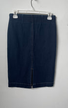 Load image into Gallery viewer, Ann Taylor Loft Womens Blue Denim Back Slit Straight & Pencil Skirt Size 0