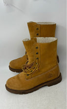 Load image into Gallery viewer, Timberland Womens Fold Down Brown Leather Combat Boots Size 7 No Insoles