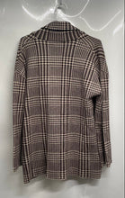 Load image into Gallery viewer, Zara Womens Brown Houndstooth Long Sleeve Button Front Blazer Jacket Size S
