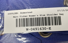 Load image into Gallery viewer, Marc Fisher Womens Blue Leather Suede Chain Strap Bucket & Drawstring Bag