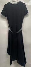 Load image into Gallery viewer, Karl Lagerfeld Womens Black Short Sleeve Belted Fit & Flare Dress Size S