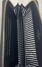 Load image into Gallery viewer, Kate Spade New York Womens Black Saffiano Leather Zip-Around Wristlet Wallet