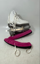 Load image into Gallery viewer, Riedell Girls Emerald White & Brown Lace-Up Ice Figure Skates Size 2