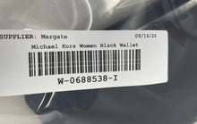Load image into Gallery viewer, Michael Kors Womens Black Patent Leather Credit Card Slots Zip-Around Wallet