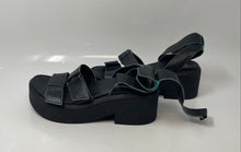 Load image into Gallery viewer, Franco Sarto Womens Colbi Black Turquoise Ankle Strap Platform Sandals Size 8.5M