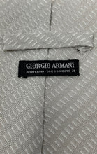 Load image into Gallery viewer, Giorgio Armani Mens Gray Diagonal Textured Striped Keeper Loop Pointed Tie