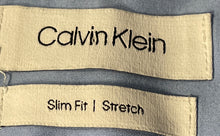 Load image into Gallery viewer, Calvin Klein Mens Blue Slim Fit Stretch Long Sleeve Dress Shirt Size XL