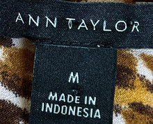 Load image into Gallery viewer, Ann Taylor Womens Multicolor Animal Print Long Sleeve Button-Up Shirt Size M