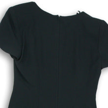 Load image into Gallery viewer, Maggy London Womens Black Short Sleeve Round Neck Back Zip Sheath Dress Size 4