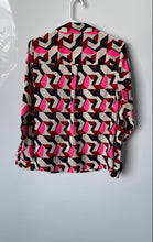 Load image into Gallery viewer, Express Womens Relaxed Portofino Multicolor Geometric Button-Up Shirt Size Small