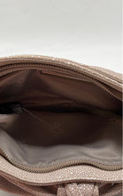 Load image into Gallery viewer, Judith Ripka Womens Gray Sparkle Leather Inner Pocket Zipper Top Clutch Bag
