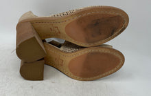 Load image into Gallery viewer, Marc Fisher Womens Vixen Beige Peep Toe High Block Ankle Strap Heels Size 9.5M