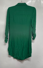 Load image into Gallery viewer, Guess Womens Green Spread Collar Roll-Tab Sleeve Button Front Shirt Dress Size S