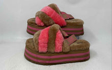 Load image into Gallery viewer, UGG Womens Disco 1120875 Chestnut Pink Rose Striped Slip-On Slide Slippers Sz 10