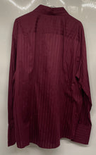 Load image into Gallery viewer, Alfani Mens Wine Striped Cotton Long Sleeve Collared Button-Up Shirt Size XL