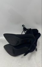 Load image into Gallery viewer, Mackinj Womens Black Pointed Toe High Heel Lace-Up Mid-Calf Bootie Size 5.5