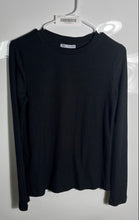 Load image into Gallery viewer, Zara Womens Black Ribbed Long Sleeve Crew Neck Regular Fit T-Shirt Size S