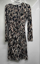 Load image into Gallery viewer, Calvin Klein Womens Multicolor Animal Print Long Sleeve Ruched Wrap Dress Size 4