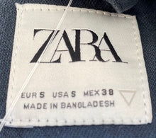 Load image into Gallery viewer, Zara Mens Blue Cotton Long Sleeve Collared Casual Button-Up Shirt Size Small