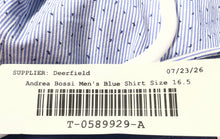 Load image into Gallery viewer, Andrea Bossi Mens Blue Long Sleeve Spread Collar Dress Shirt Size 16.5 42
