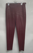 Load image into Gallery viewer, Zara Womens Red Leather Side Zip Skinny Leg Ankle Leggings Size Large