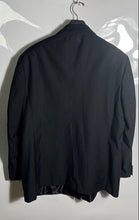 Load image into Gallery viewer, Tessori Milan Italy Mens Black Long Sleeve Double-Breasted Blazer Size 50R