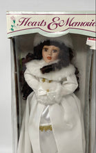 Load image into Gallery viewer, Hearts & Memories White Coat Brown Hair Collectible Porcelain Doll In Box