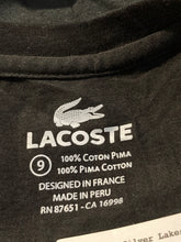 Load image into Gallery viewer, Lacoste Mens Black Pima Cotton V-Neck Short Sleeve Pullover T-Shirt Size 9