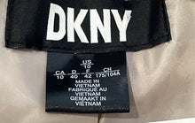 Load image into Gallery viewer, DKNY Womens Brown Striped Single Breasted Notch Lapel One-Button Blazer Size 10