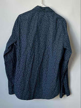 Load image into Gallery viewer, Michael Kors Mens Blue White Paisley Long Sleeve Slim Fit Button-Up Shirt Size L