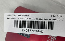 Load image into Gallery viewer, Vivitar DVR-410 Red Flash Media Standard Definition Handheld Camcorder Untested