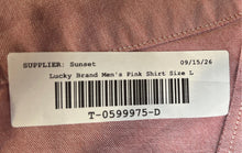 Load image into Gallery viewer, Lucky Brand Mens Pink Stretch Long Sleeve Collared Button-Up Shirt Size L