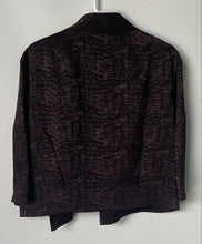 Load image into Gallery viewer, Michael Kors Womens Brown Printed 3/4 Sleeve Cropped Jacket Size L/G